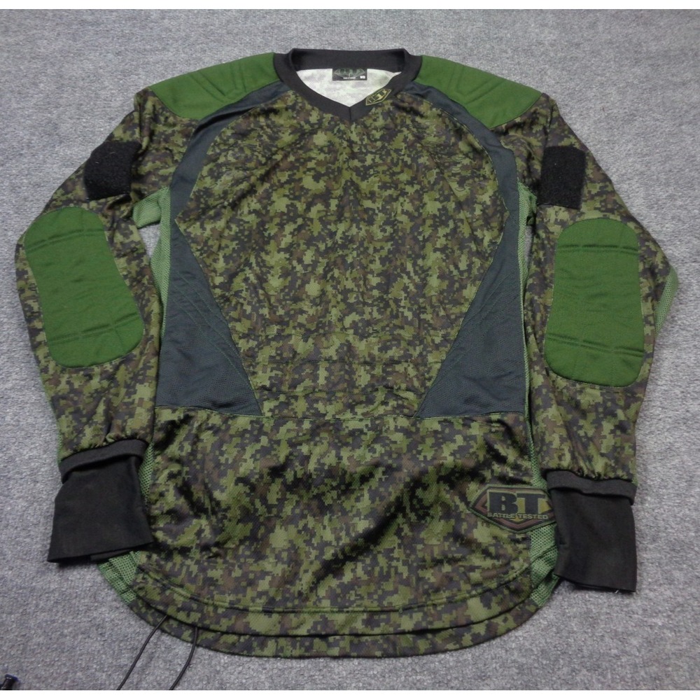 Battle Tested BT Shirt Mens Green M Combat Paintball Jersey Camo Padded